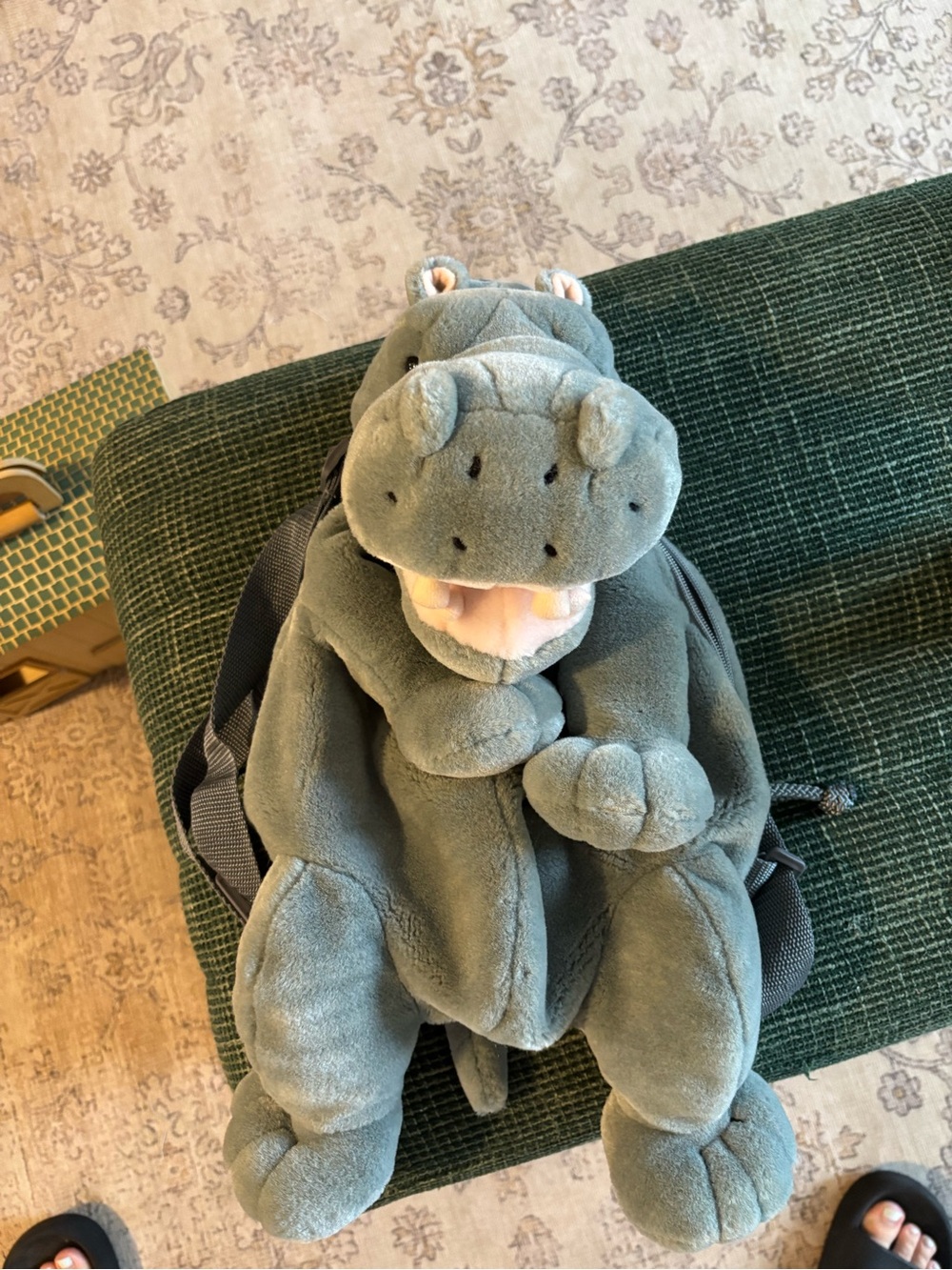 Vintage Mango Teddy Bear Co Plush Hippo Backpack